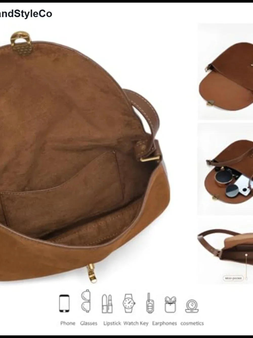 Handmade Genuine Suede Leather Crossbody Bag for Women, Adjustable Strap